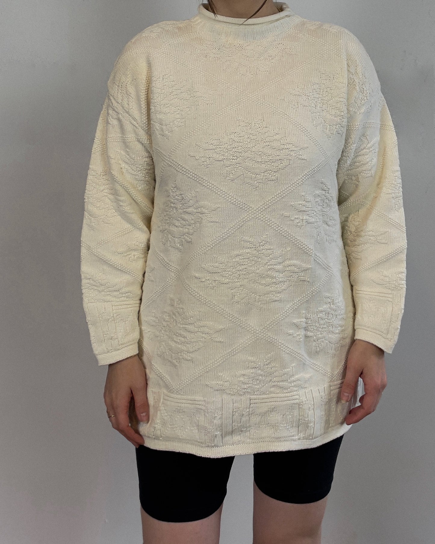 Vintage Rolled Neck Knitted Sweater